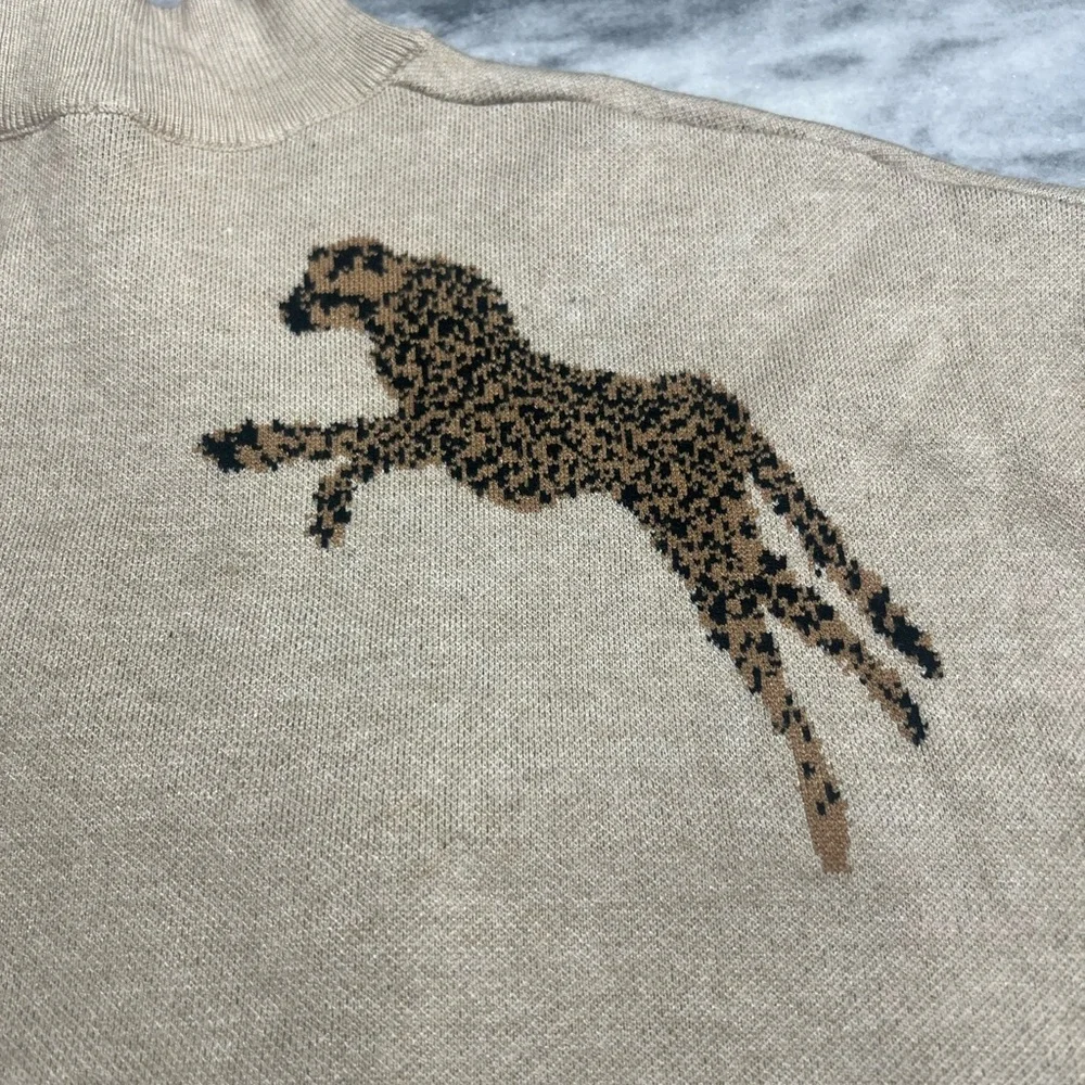 Women’s Entro Beige Cheetah Sweater size large - Picture 15 of 15
